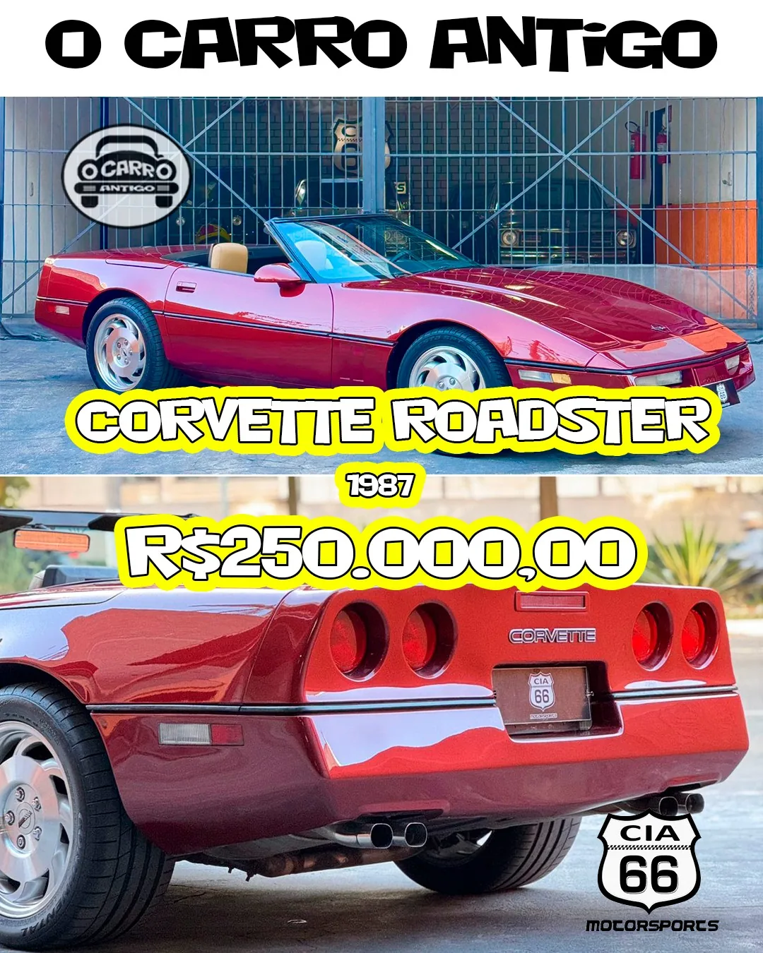 CORVETTE ROADSTER 1987 a venda em sao paulo