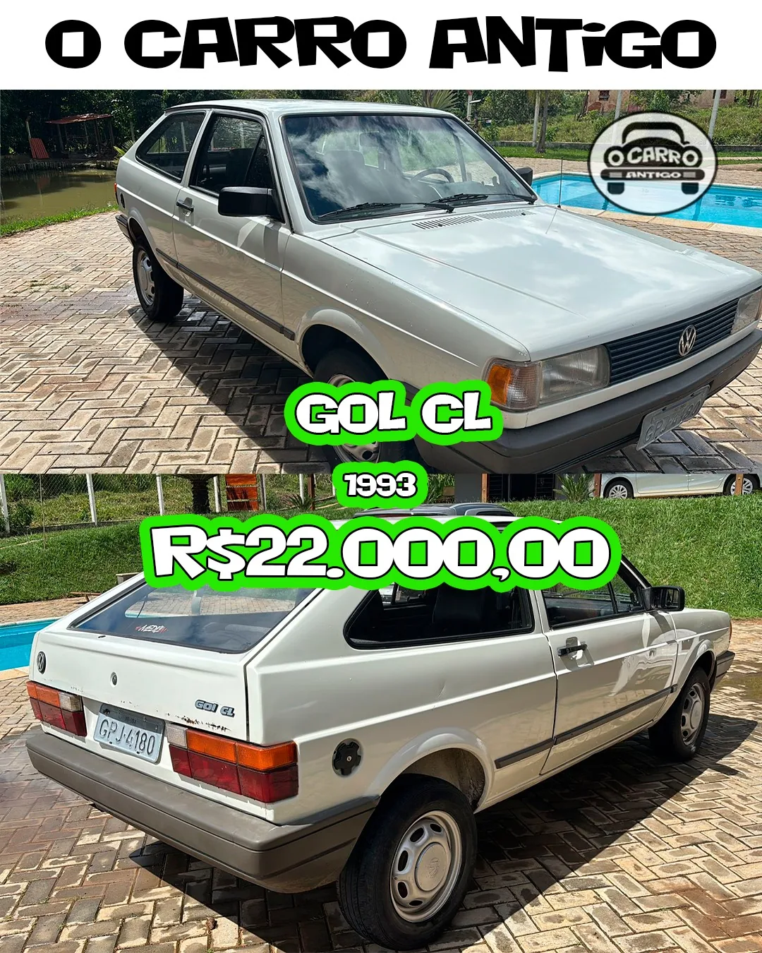 VW Gol CL 1993 a venda em Localização: Ubá – MG
